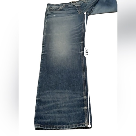 EB Denim High-Rise Straight-Leg Medium Wash Lightly Distressed Jeans Sz 29 - Picture 14 of 14